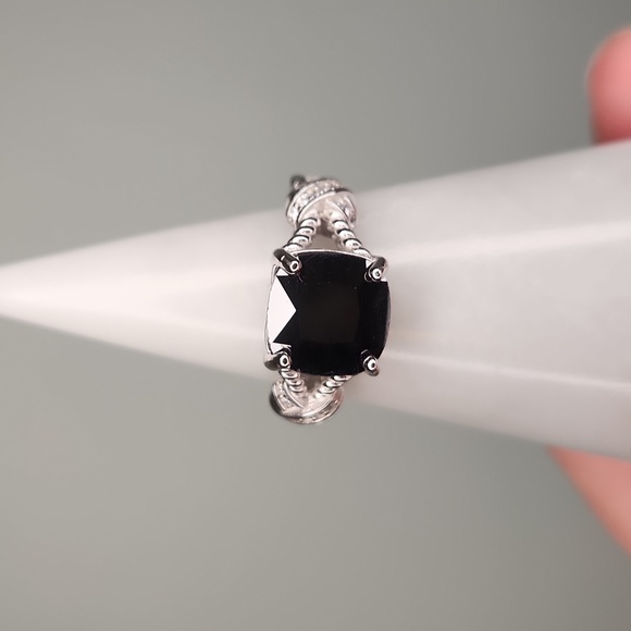 NWT Ryze Black Onyx Cubic Zirconia .925 Sterling Silver Knot Ring - Size 8.75 - Picture 9 of 9